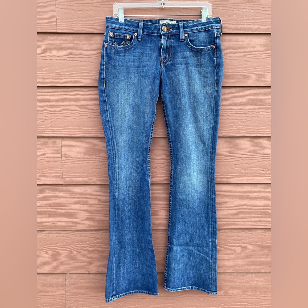 PRVCY Low Waisted Flare Bootcut Medium Wash Jeans Size 28